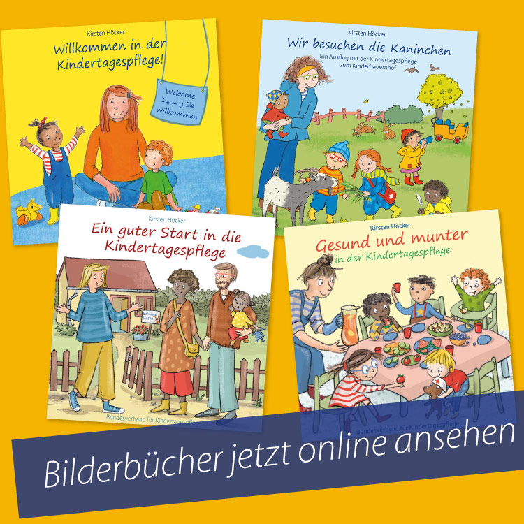 Informatione, dass man sich die Bilderbücher zur Kindertagespflege auch online ansehen kann