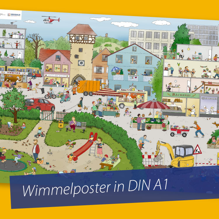 Werbung für Wimmelposter in DIN A1